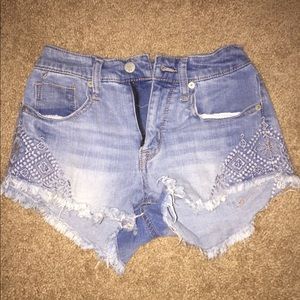 high rise jean shorts